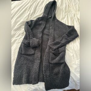 Barefoot Dreams Cozychic Nor-Cal Lounge Coat full zip long hooded size small